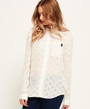 Superdry Shiffley Penny Blouse Női Ing Fehér | PMKCH5892